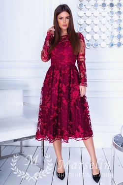 Женское роскошное платье с кружева S, Красный