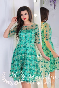 Женское платье нежное летние M, Зеленый