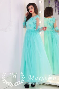 Женское обворожительное платье в пол 3D жемчуг L, Зеленый