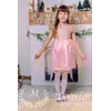 Детское золотистое платье витраж фатин 100-116, Розовый