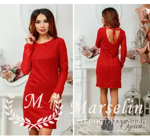 Женское удобное прямое платье из люрекса M, Красный