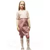 Детское платье эко-кожа 128-134, Фрезовый
