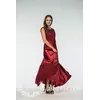 Женское атласное платье в пол S, Красный