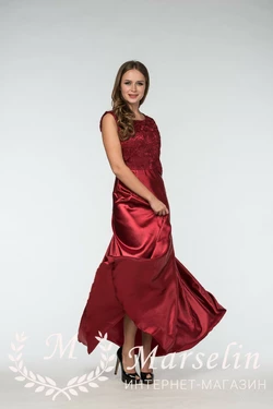 Женское атласное платье в пол S, Красный