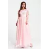 Женское обворожительное платье в пол 3D жемчуг L, Розовый