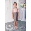 Детское платье эко-кожа 120-126, Коричневый