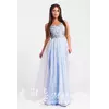 Женское красивое нарядное платье в пол L, Голубой